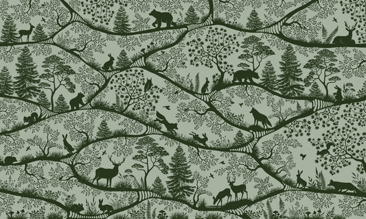 Nordic Nature Green  Wall Mural