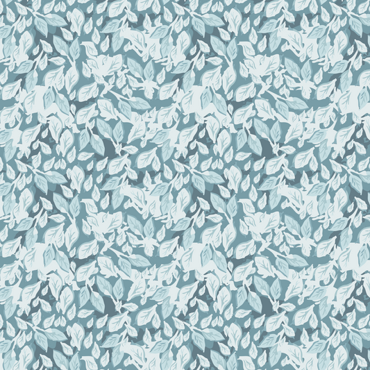 Leaves In Deep - Blue Wallpaper⁠