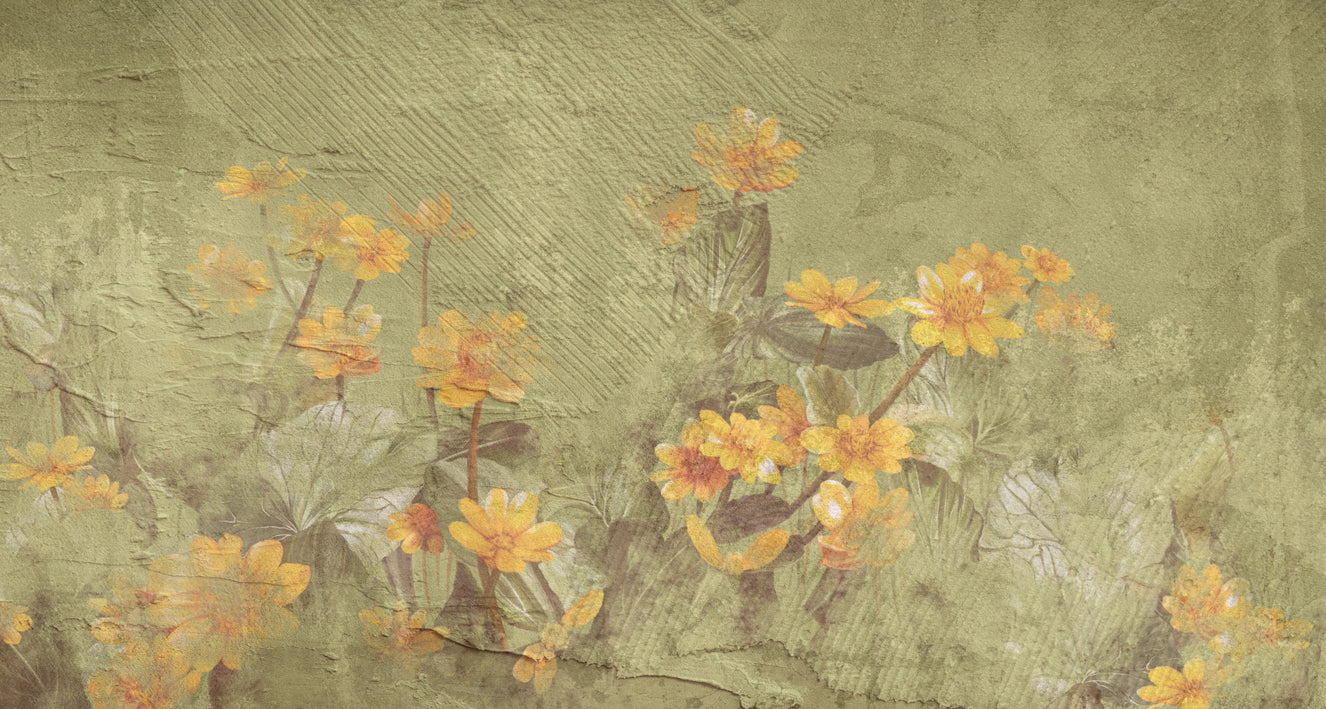 Golden Ochre Reverie Wall Mural