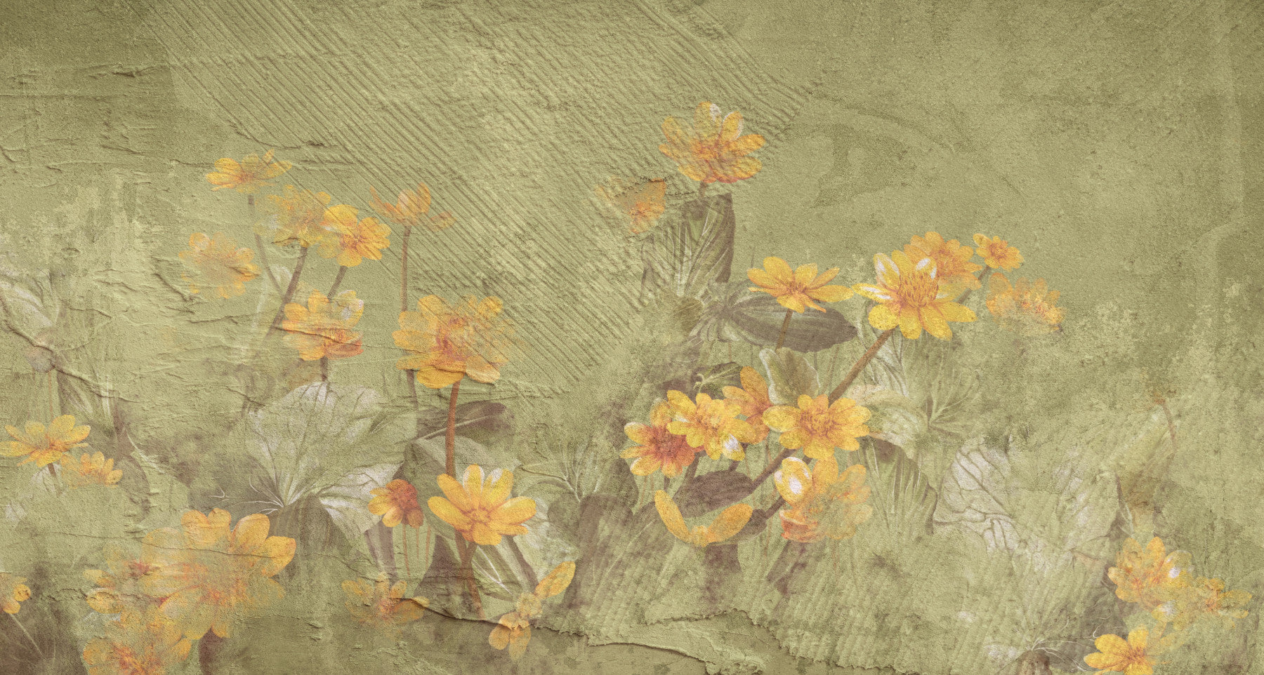 Golden Ochre Reverie Wall Mural