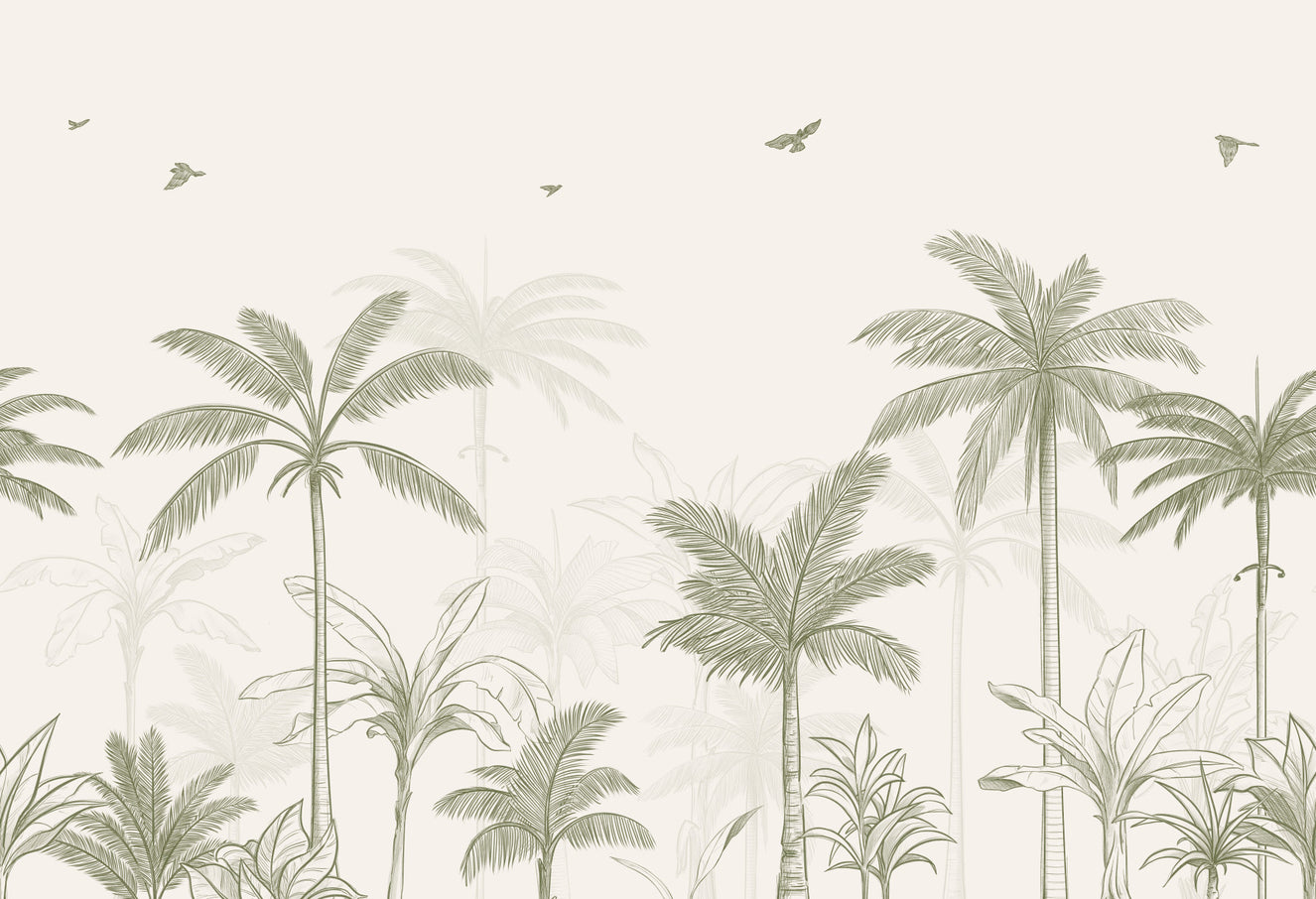 Palm Grove Whispers Wall Mural