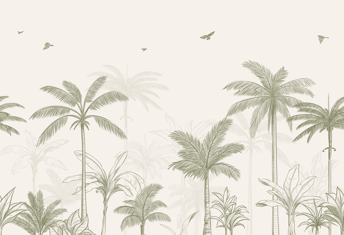 Palm Grove Whispers Wall Mural in your room