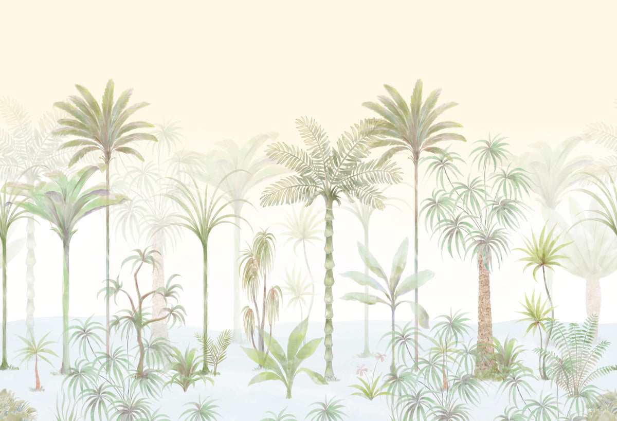 Ethereal Palm Whisper Wall Mural in your room — zoomed