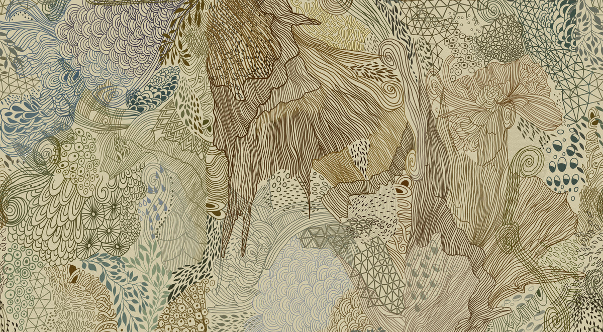 Organic Tapestry Wall Mural in your room — zoomed