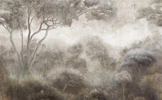 Whispering Mist Forest Mural Wall Mural