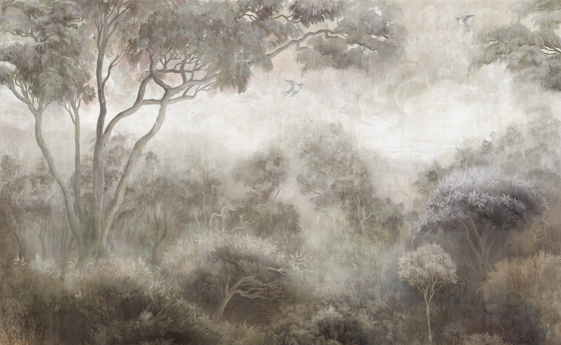 Whispering Mist Forest Wall Mural