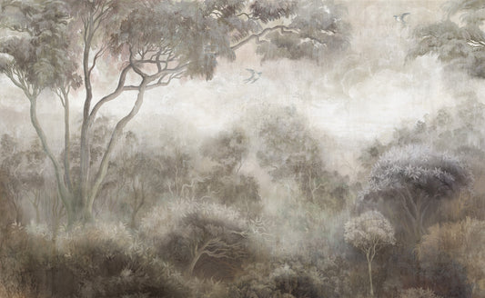 Whispering Mist Forest Wall Mural