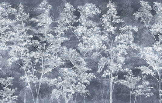 Misty Indigo Maple Forest Wall Mural