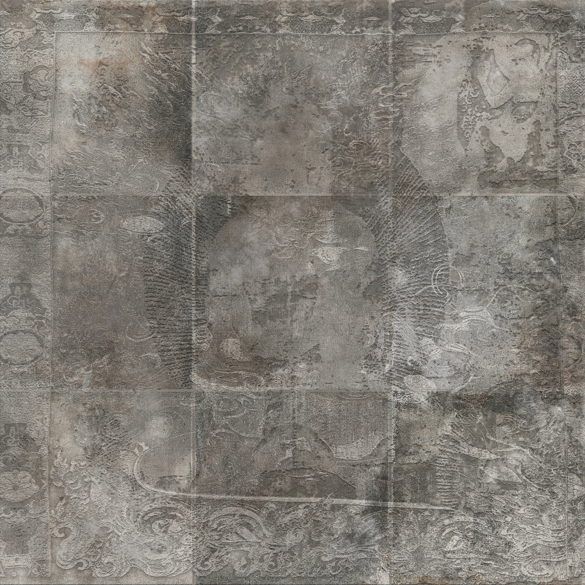 Distressed Damask Concrete Wall Mural in your room — zoomed