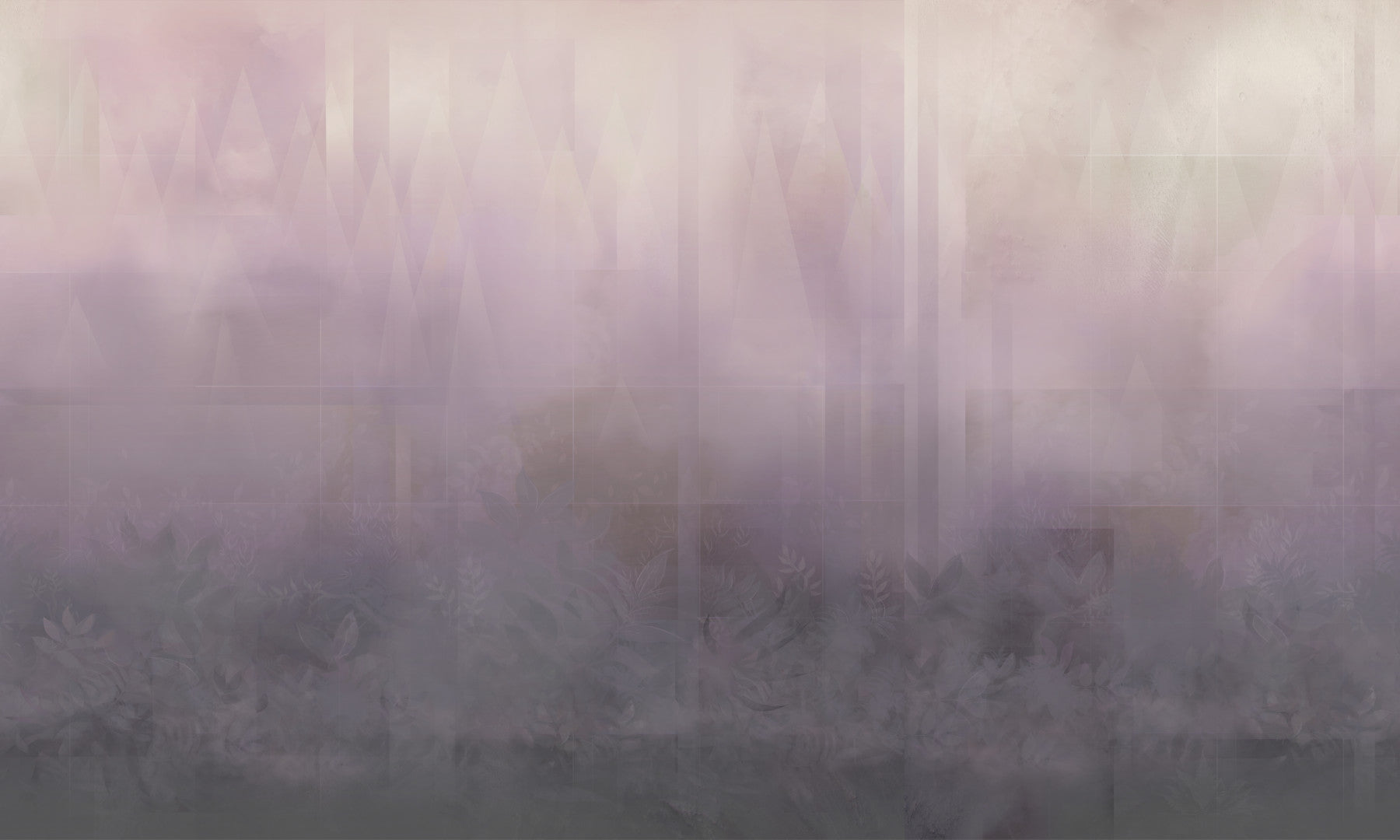Misty Lavender Peaks Wall Mural