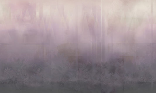 Misty Lavender Peaks Wall Mural