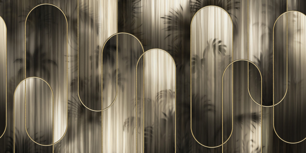 Luxe Metallic Palm Arches Wallpaper⁠ in your room