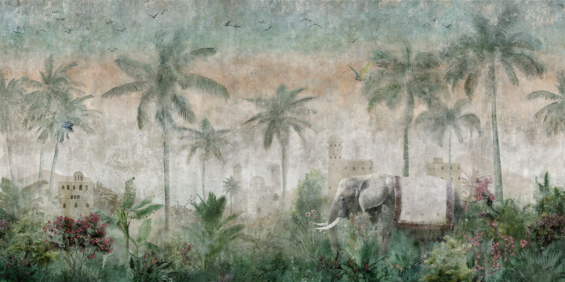 Royal Elephant Oasis Wall Mural