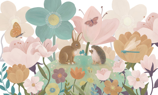 Enchanted Garden Friends Mural Wallpaper Wall Mural