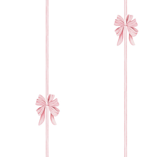 Delicate Pink Ribbon Vertical Stripe Wallpaper Wallpaper⁠