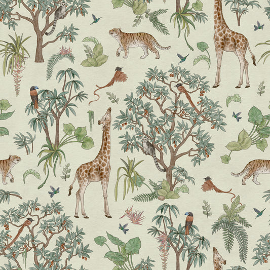 Enchanted Jungle Safari Wildlife Wall Decor Wallpaper⁠