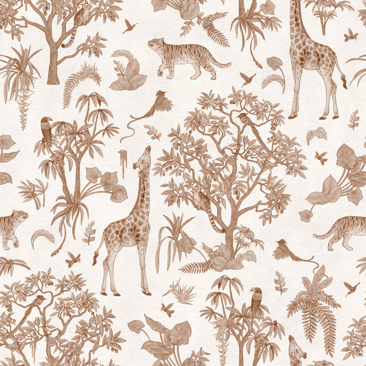Enchanted Forest Animals Sketch Pattern Wallpaper Wallpaper⁠