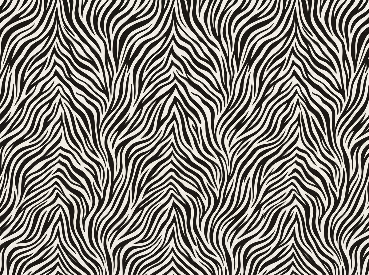 Bold Monochrome Zebra Stripe Wall Mural in your room — zoomed
