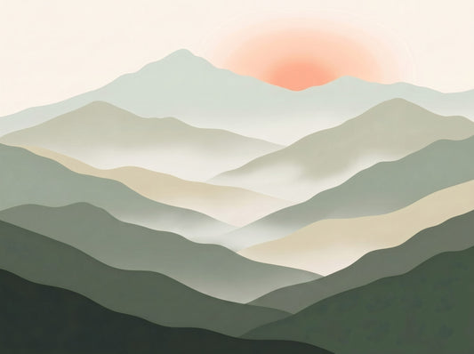 Soft Muted Peaks At Sunrise Landscape Wallpaper Wall Mural