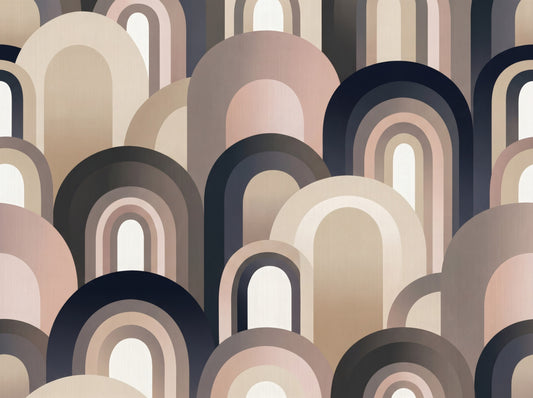 Modern Earth Tone Arched Geometric Wallpaper Wall Mural