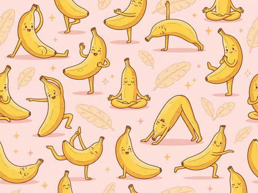 Yoga Bananas Fun Kids Pattern Wallpaper Wall Mural
