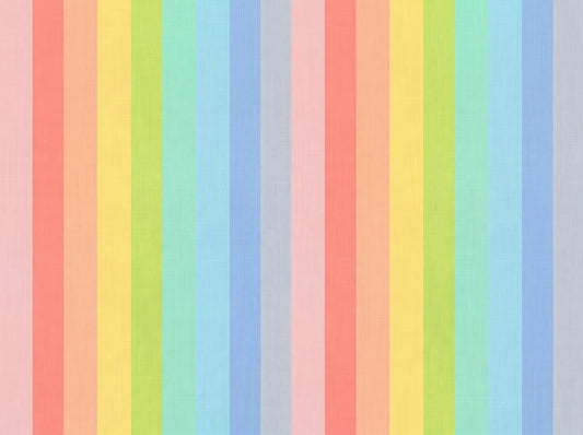 Pastel Rainbow Vertical Striped Linen Wallpaper Wall Mural