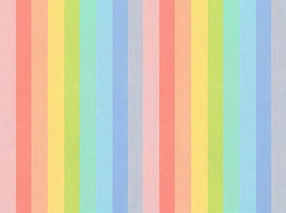 Pastel Rainbow Vertical Striped Linen Wall Mural in your room