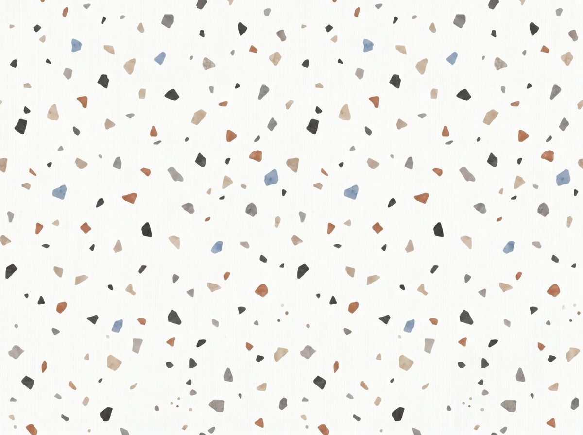 Modern Earthy Terrazzo Speckled Wall Mural in your room — zoomed