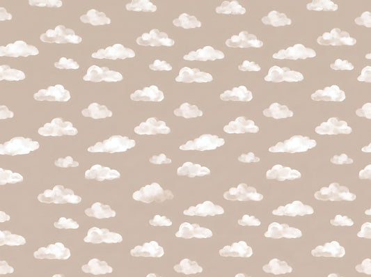 Dreamy Beige Clouds Nursery Pattern Wallpaper⁠