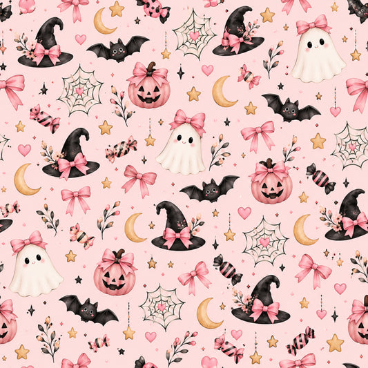 Cute Kawaii Halloween Pastel Pink  Wallpaper⁠