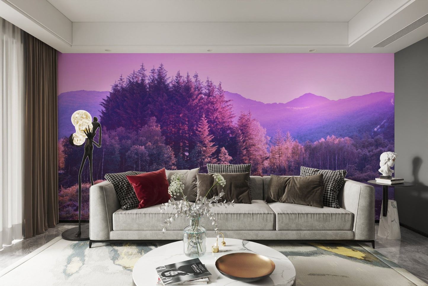 Lavender Twilight Forest Wallpaper - Wallanza