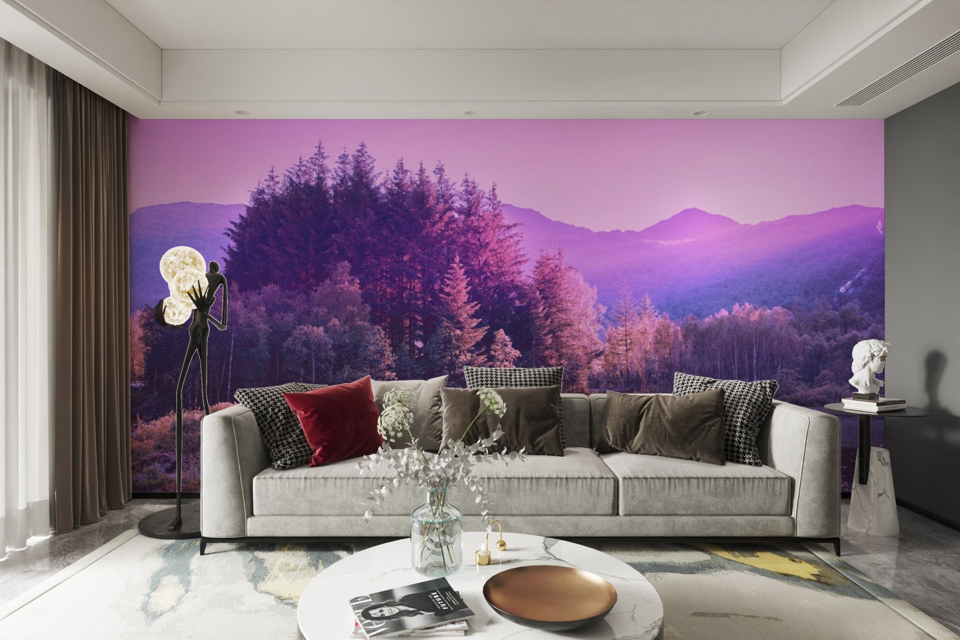 Lavender Twilight Forest Wallpaper - Wallanza