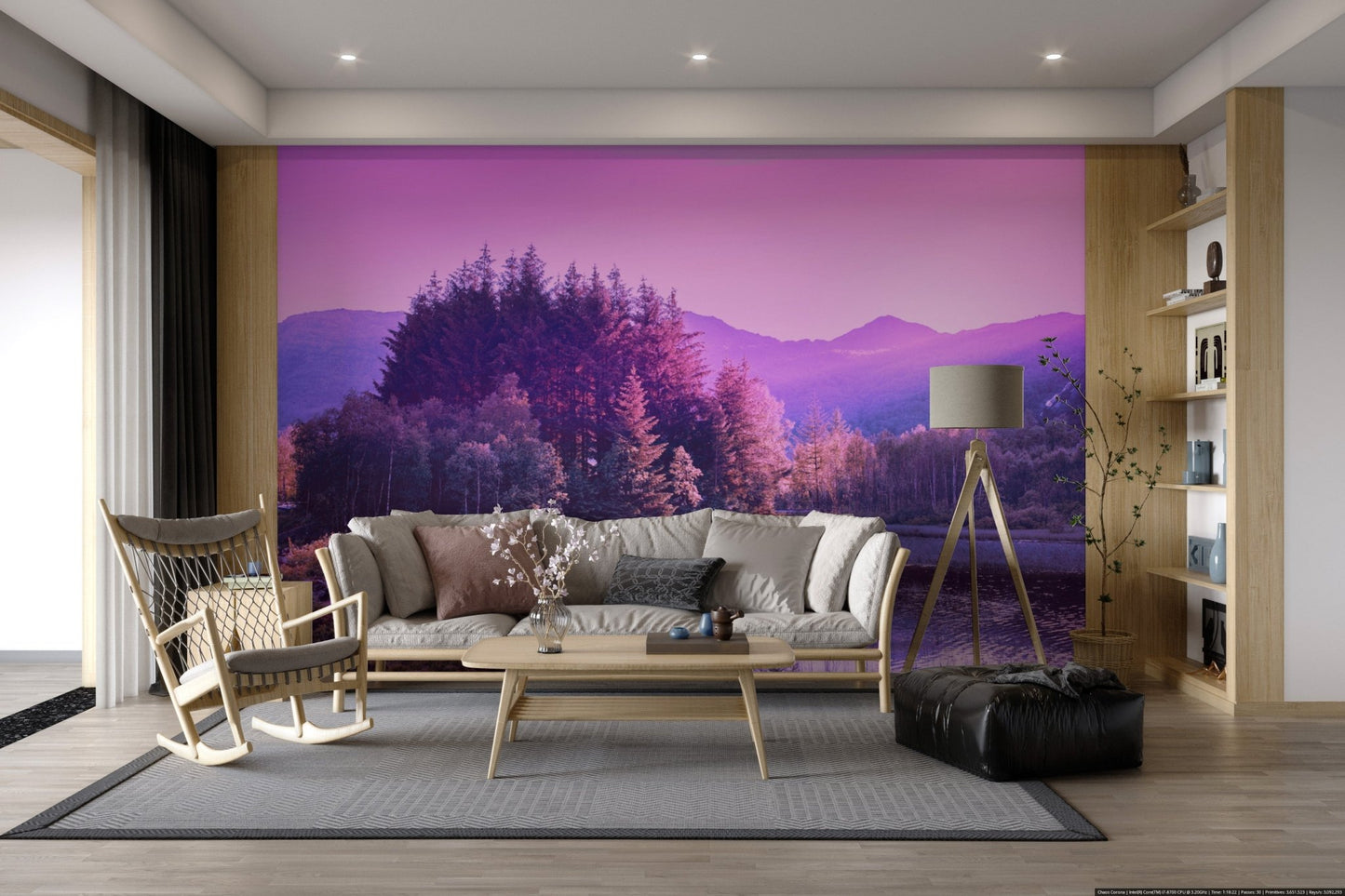 Lavender Twilight Forest Wallpaper - Wallanza