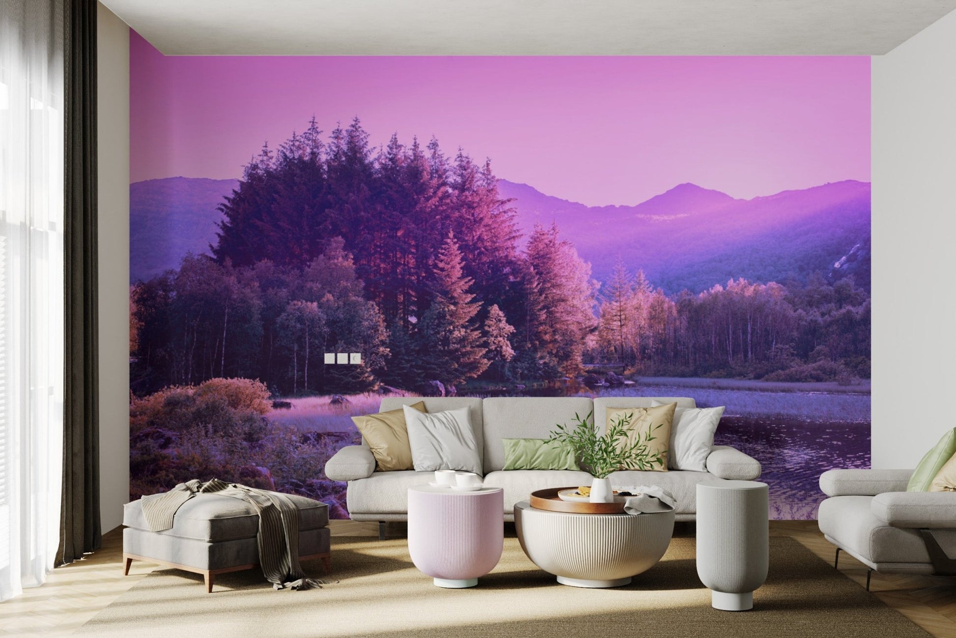 Lavender Twilight Forest Wallpaper - Wallanza
