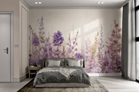 Lavender Watercolor Floral Wallpaper - Wallanza