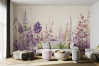 Lavender Watercolor Floral Wallpaper - Wallanza