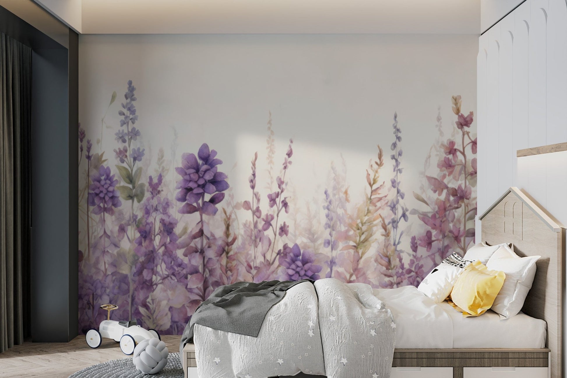 Lavender Watercolor Floral Wallpaper - Wallanza