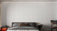 Simple leaf pattern wall mural suitable for a modern bedroom interior.