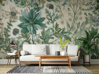 Leafy Blooms Wall Mural - Wallanza