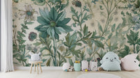 Leafy Blooms Wall Mural - Wallanza