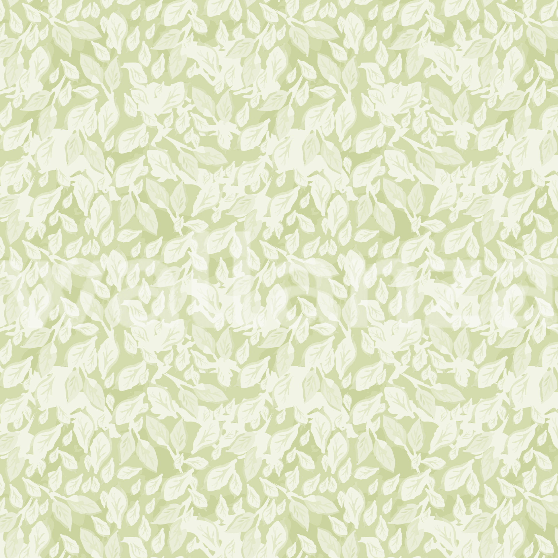 Pattern detail of Leaves In Deep Green Wallpaper showing botanical shapes.