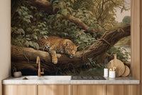Leopard Jungle Landscape Wall Mural - Wallanza