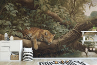 Leopard Jungle Landscape Wall Mural - Wallanza