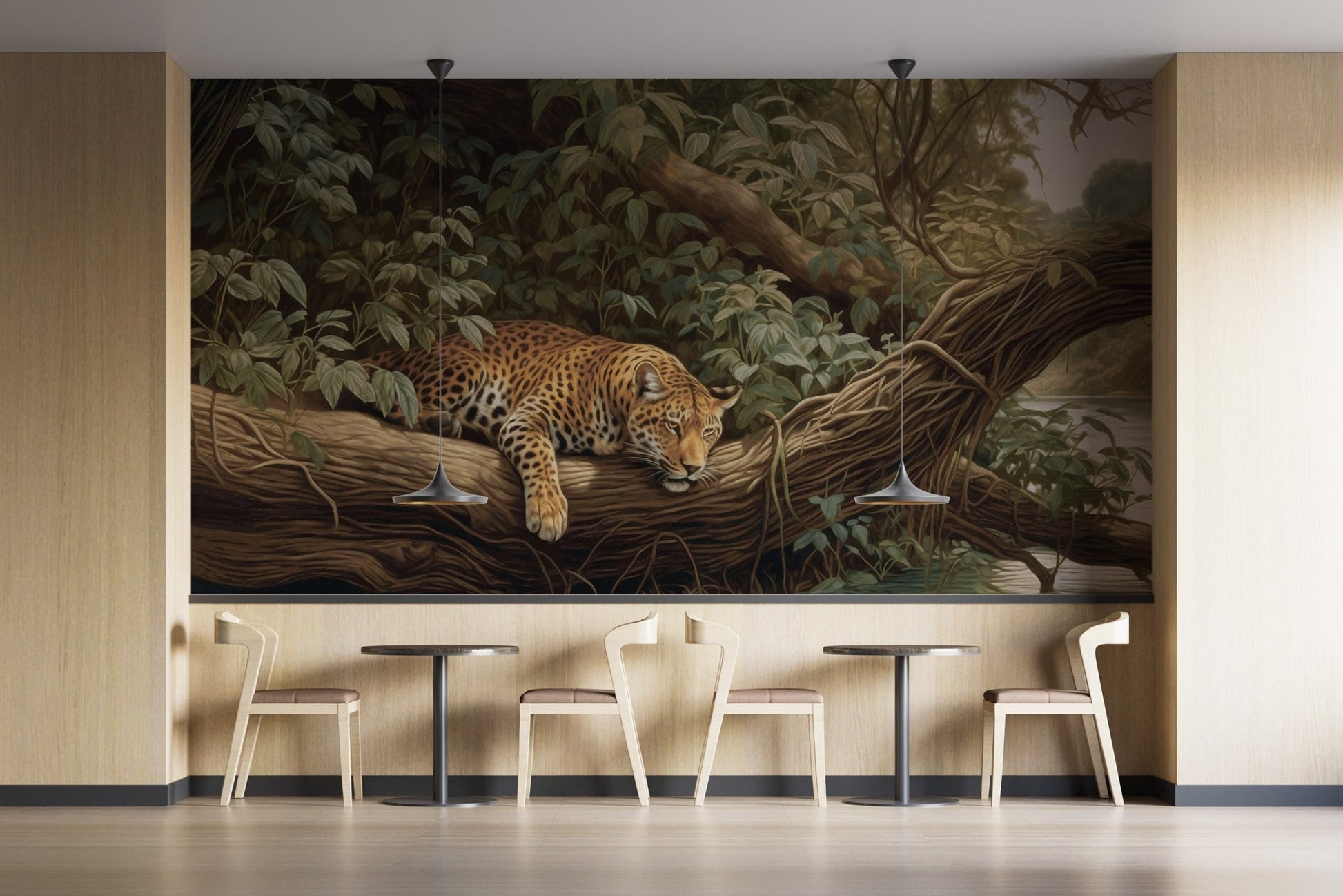 Leopard Jungle Landscape Wall Mural - Wallanza