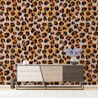 Seamless leopard print wallpaper for modern home interiors