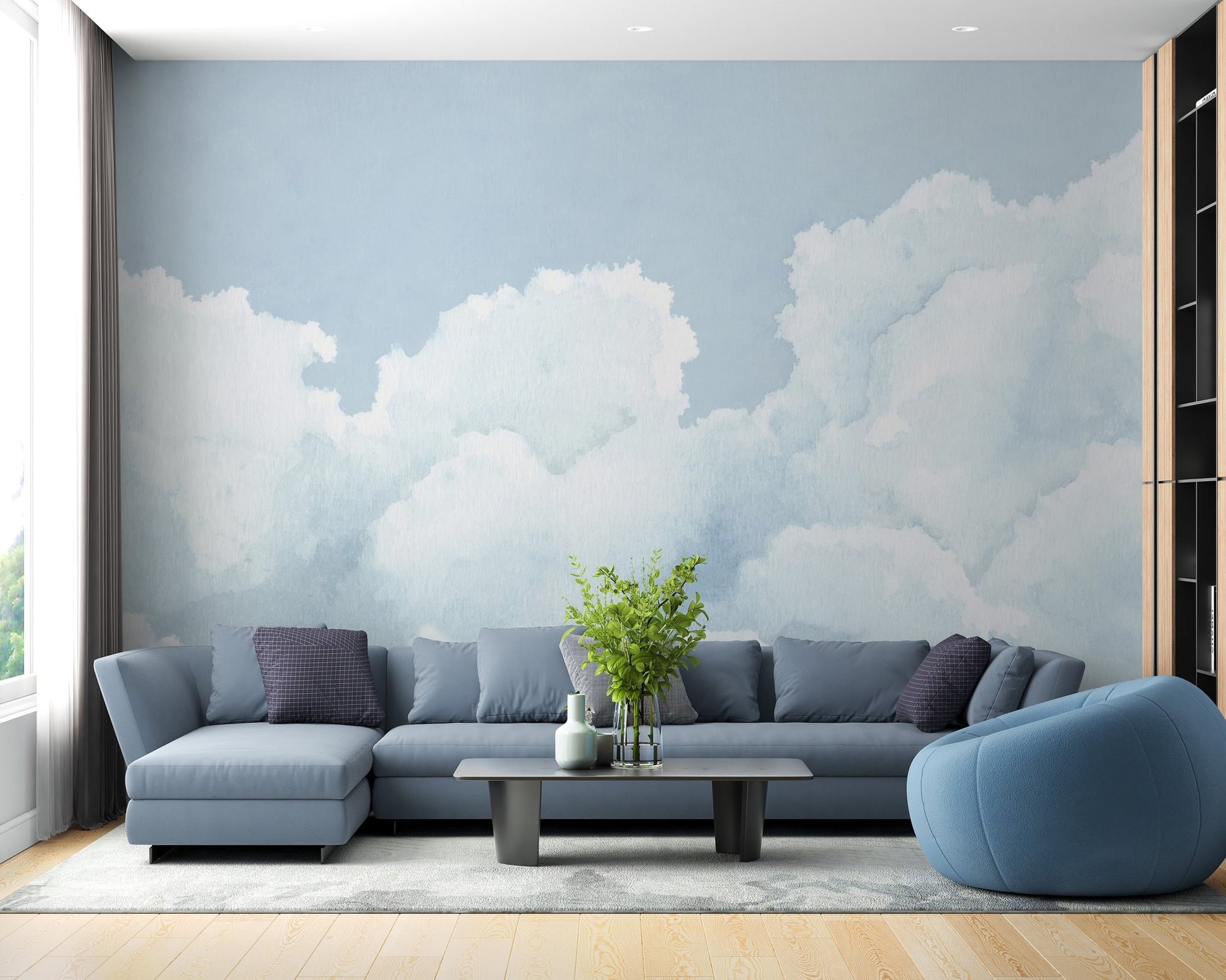 Light Blue Cloudy Sky Wallpaper - Wallanza