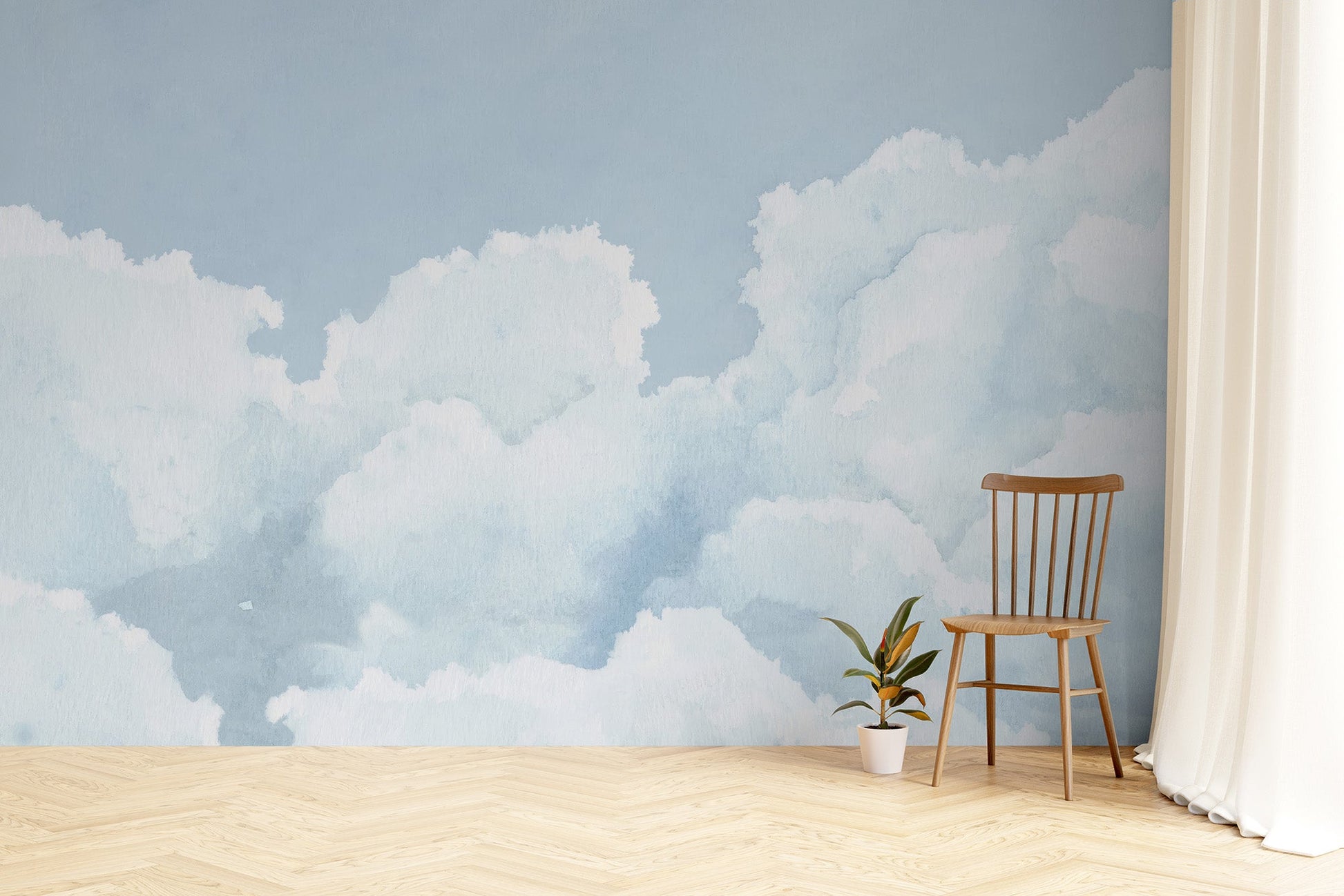 Light Blue Cloudy Sky Wallpaper - Wallanza