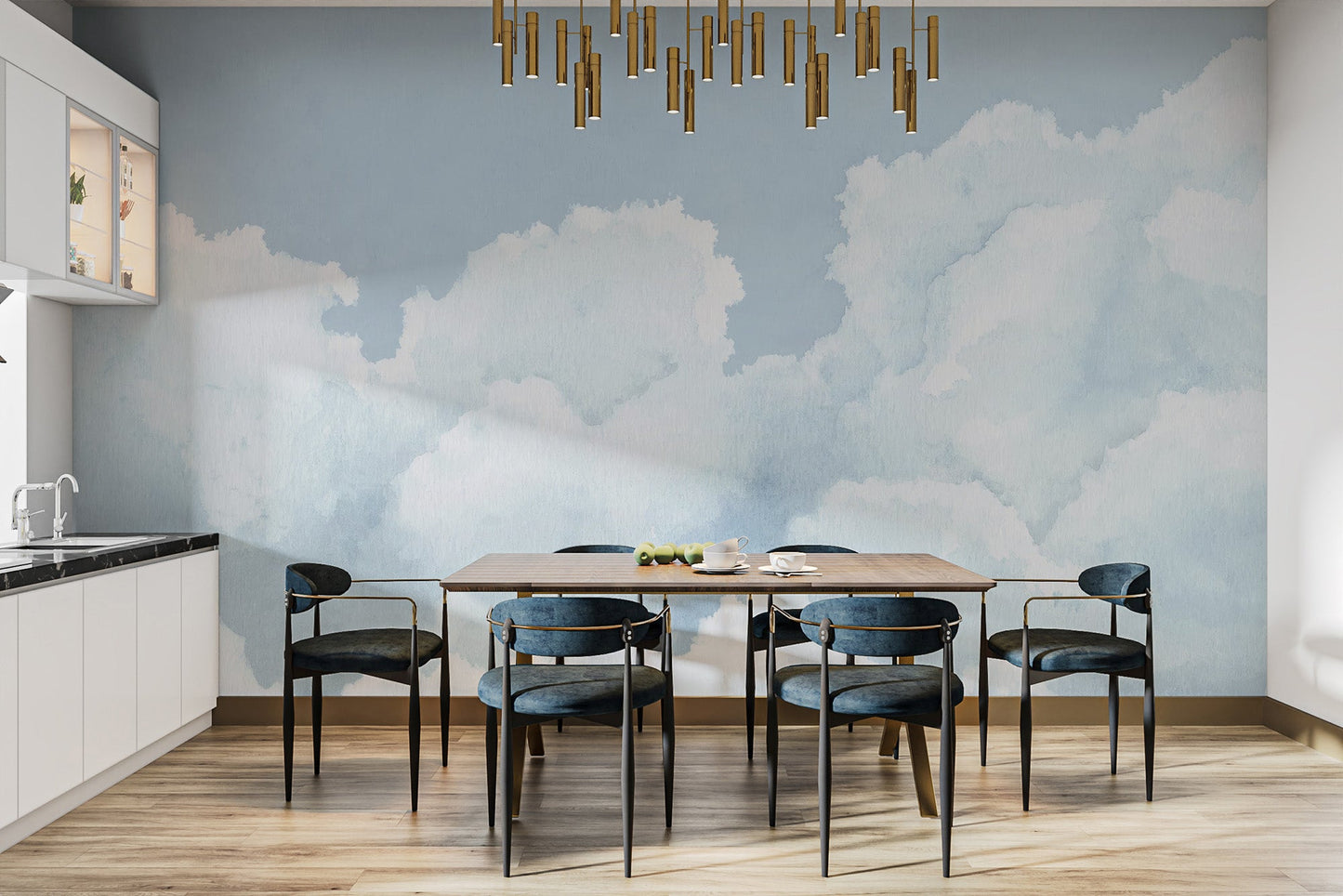 Light Blue Cloudy Sky Wallpaper - Wallanza