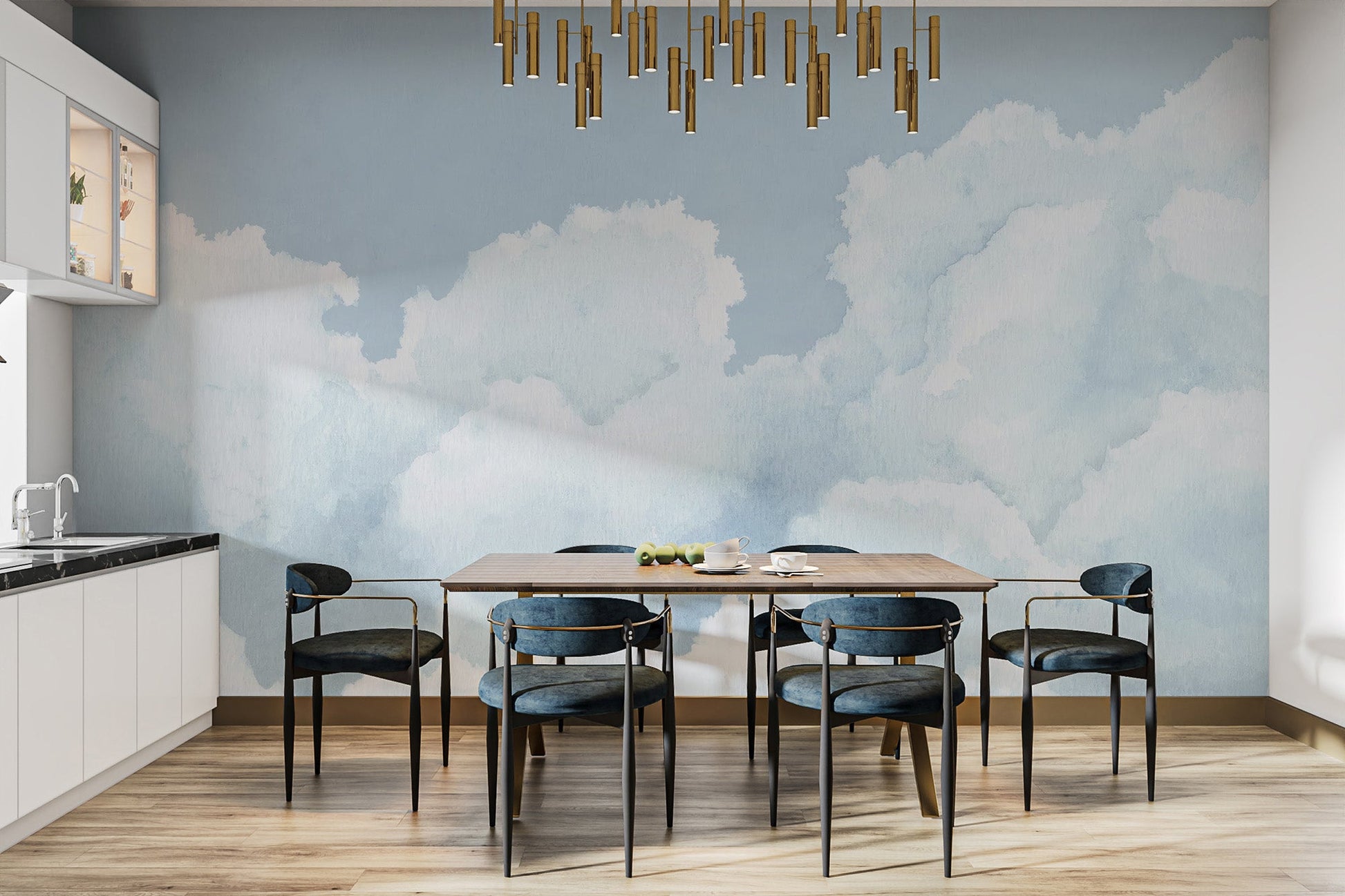 Light Blue Cloudy Sky Wallpaper - Wallanza