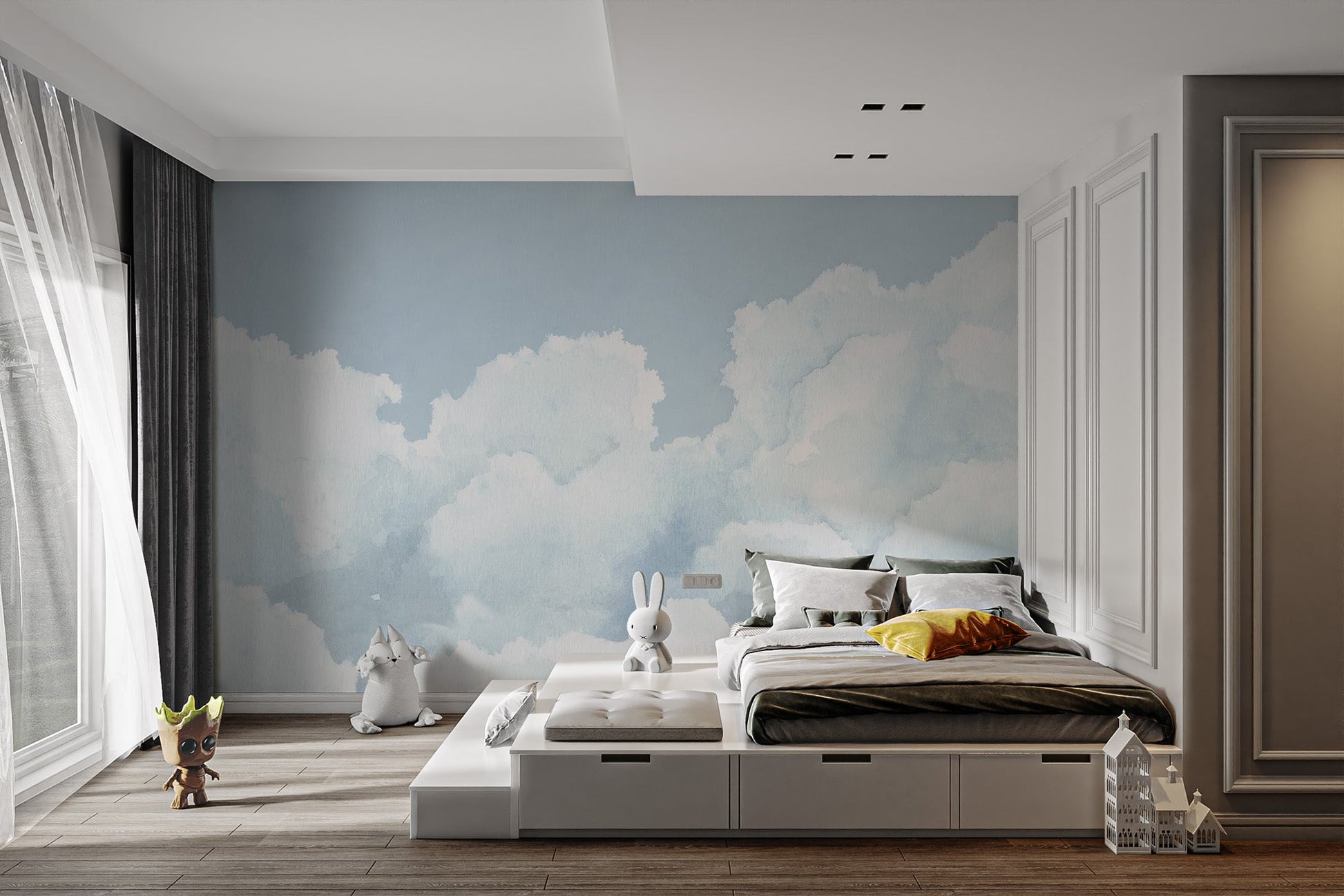 Light Blue Cloudy Sky Wallpaper - Wallanza